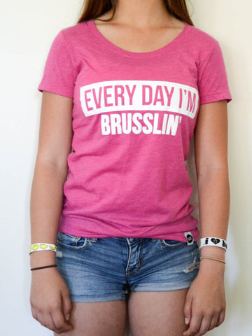 Pink Everyday I'm Brusslin' Tee - EAT Healthy Designs
 - 1