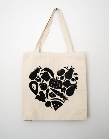Food Heart Tote Bag - EAT Healthy Designs
