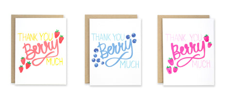 Berry Thank You Note Set - EAT Healthy Designs
 - 1